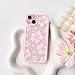 Lovmooful Compatible for iPhone 15 Case Clear Cute Floral Flower Hibiscus with Color Edge Design for Girls Women Soft TPU Shockproof Protective Girly for iPhone 15 Case-Pink