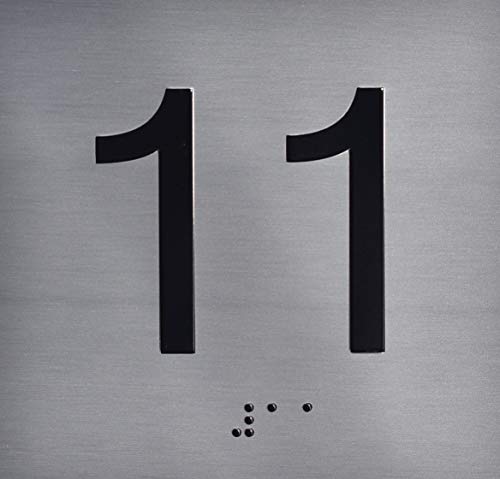11TH Floor Elevator Jamb Plate sign With Braille and raised