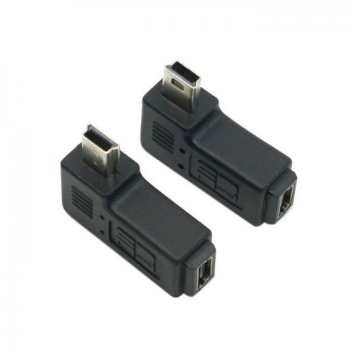 Cablecc U2-064-LE+RI-CC 2Pcs 90 Degree Left & Right Angled Mini Usb 5 Pin Male To Cablecc Female Extension Adapter thumb #2