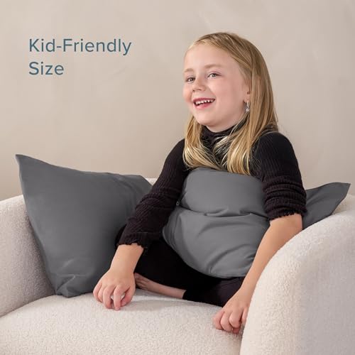 Image of Bare Home Microfiber Pillow Cases - Toddler Size Set of 2 Cooling Pillowcases Double Brushed Grey Pack Easy Care (Toddler Pillowcase 2, Grey)