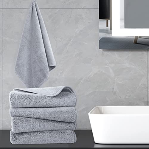 Polyte Quick Dry Lint Free Microfiber Hand Towel, 16 X 30 In, Set Of 4 (Gray) #TOP5