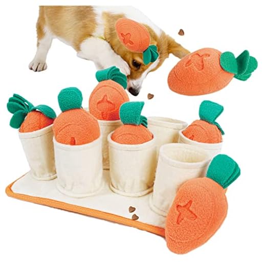 Perro Juguete Interactivo Rompecabezas, Perro Alfombrilla de Alimentación, Juguete Chillones Juguete de Entrenamiento para Olfatear Mascotas