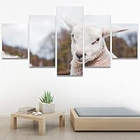 SIGNWIN 5 Panel Canvas Wall Art Animals Farmhouse/Country Fun Group Multicolor for Home Decorations Ready to Hang - 60