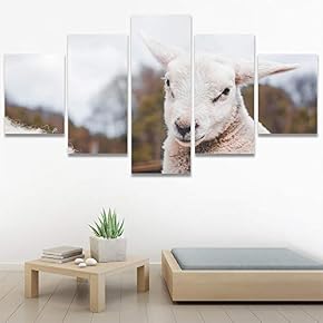 SIGNWIN 5 Panel Canvas Wall Art Animals Farmhouse/Country...