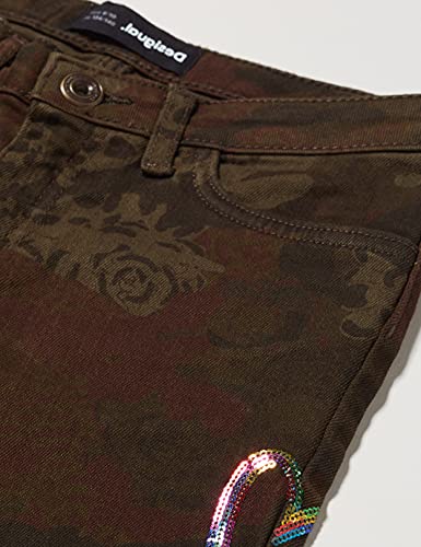 Desigual Girls Denim Long Trouser, Green, 3/42