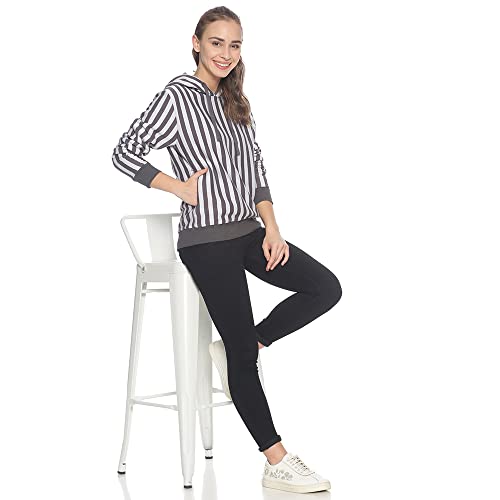 Image of Campus Sutra Women's Cotton High Neck Sweatshirt