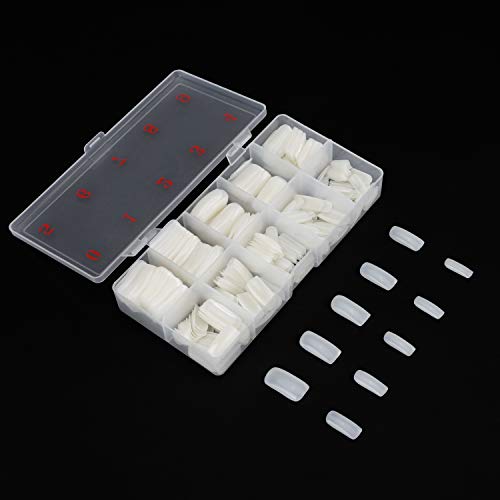 500Pcs Faux Ongles, 10 Tailles Naturel Faux Ongles Acrylique Ongles, Faux Nails Art Tips, Artificiel DIY Faux Ongles avec Boîte (Naturel) Cover