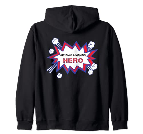 Distance Learning Meme Comic Book Speech Bubbles Graffiti Sudadera con Capucha
