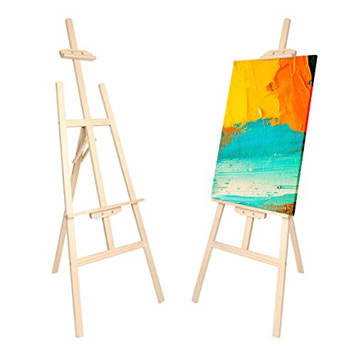 Nian Feng Wooden Easel for Painting, Large Floor Painting Stand for Adjnstable Height and Folding, 59-Inch, for Canvas Wedding Sign Poster, Art Easel for Adults and Teens (Natural) by nianfeng - Image 8