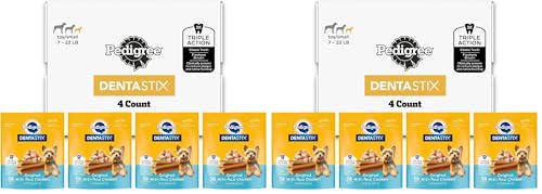 Pedigree DENTASTIX Toy/Small Dog Dental Treats Original Flavor Dental Bones, 56 oz. Multipack (232 Treats) (Pack of 2)