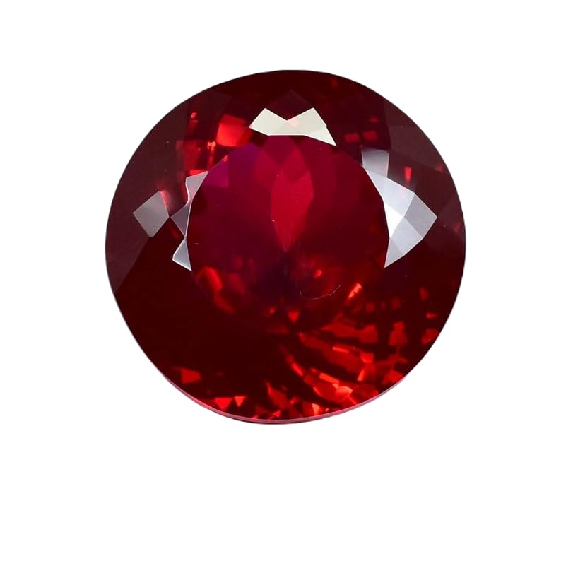Rubis naturel 8 mm de forme ronde facettée pour création de bijoux de bricolage