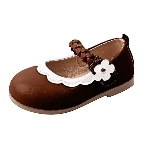 Children Shoes Flat Kids Beautiful Children Leather Girls Princess Dress Shoes Toddler Girl Shoes Light (Brown, 3-3.5 Years)