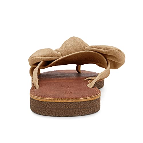 Image of FISACE Womens Bow Flat Sandals Flip Flops Slide Sandals Summer Beach Shoes