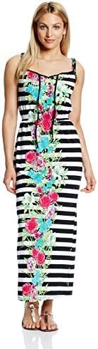 NY Collection Women's Petite Sleeveless Maxi Dress with Lace Shoulder Straps