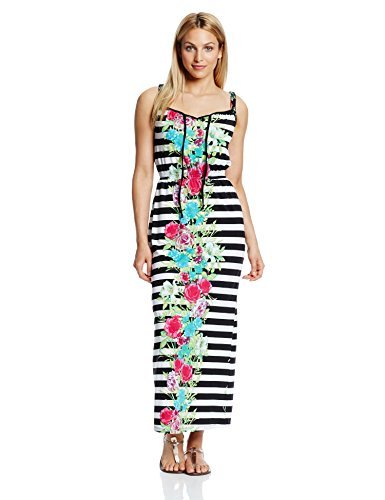 NY Collection Women's Petite Sleeveless Maxi Dress with Lace Shoulder Straps