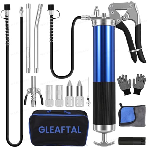 Heavy Duty Grease Gun Kit, 8000 PSI Pistol Grip Grease Gun, 14 oz...