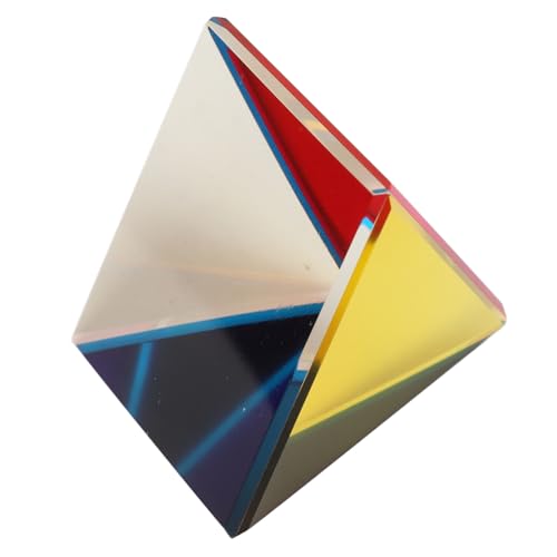 Pyramid Iridescent Suncatcher, Mesmerizing Color Mixing Acrylic Glass Prism for Photography Meditation Healing Home Office Art Decor Collection (60MM)