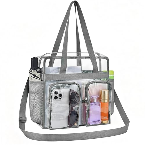 Imagen de Zyiphor Bolso Transparente Mujer PVC Bolsa Transparente Bolsa a Tracolla Transparent Bolso Bandolera Transparent para Juegos Deportivos y Conciertos