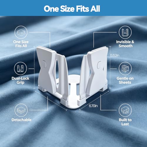 Bed Sheet Holders for Corners, Fitted Sheet Grippers Keep Bed Firm & Tight - image 6