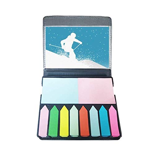 Marqueur de page de ski et note repositionnable fluo pour livre