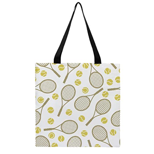 Bolsa de hombro con cremallera para raqueta de tenis para mujer, bolso de mano grande, bolsa de lona, bolsa de la compra, para oficina, trabajo, negocios, escuela, blanco, talla única