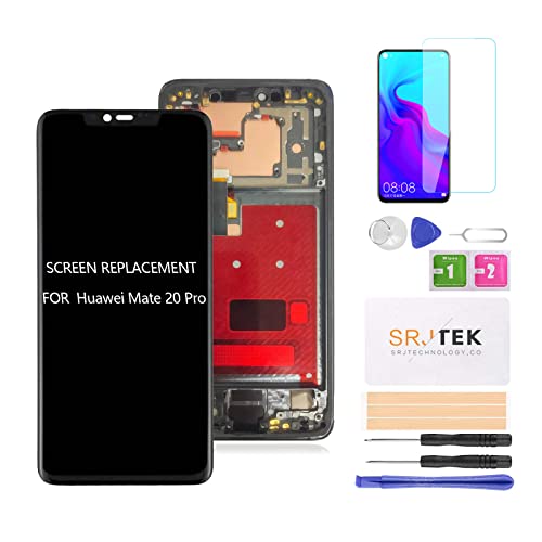 for Huawei Mate 20 Pro Screen Replacement for Huawei Mate 20 Pro LCD Display for LYA-L09 LYA-L29 Digitizer Touch Screen Assembly Replacement Repair Parts with Frame