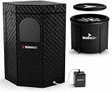 Burneek Home Sauna - Portable Sauna for Home - Steam Saunas for Home with 1600W Steam Unit - Heats to 150°F- Insulated Cover, Portable Chair, Floor Mat, Remote Control, & Carry Bag, Indoor Sauna
