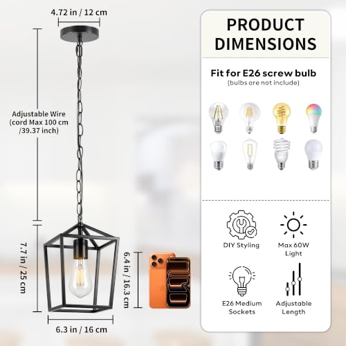 Image of Phaosio Black Pendant Lights Kitchen Island, Modern Farmhouse Light Fixture