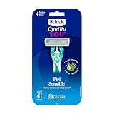 Schick Quattro You Sensitive Piece Of Mind Disposable Razor For Women, 4 Count