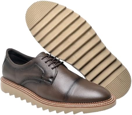 Sapato Masculino Derby Couro Nobre com Solado Tratorado Estilo e Conforto Duradouro