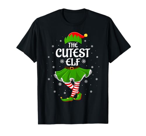 Cutest Elf Christmas Family Girls Women Elf Squad Xmas T-Shirt