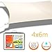 Produktbild Solennoire Sonnensegel Lidschattenkerze, wasserdicht Sonnensegel 100% Polyestergewebe, Schattierung: 98% UV-Schutz, 99% Polyamid, Befestigungsschnüre & Edelstahlringe, Farbe Beige 4x6m beige