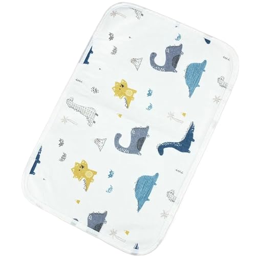 ZFIHAV Cubrecamas Lavables 3pcs 30 * 45 cm Nappy Changing Pad Cotton Diaper Changing Cartoon Waterproof Mattress Bed Stroller Change Mat Cover(Dinosaur White)