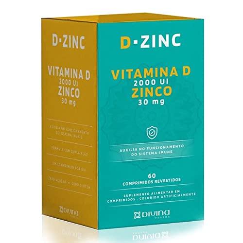 Divina Pharma D-Zinc - Vitamina D 2.000Ui + Zinco 30Mg X 60 Comprimidos
