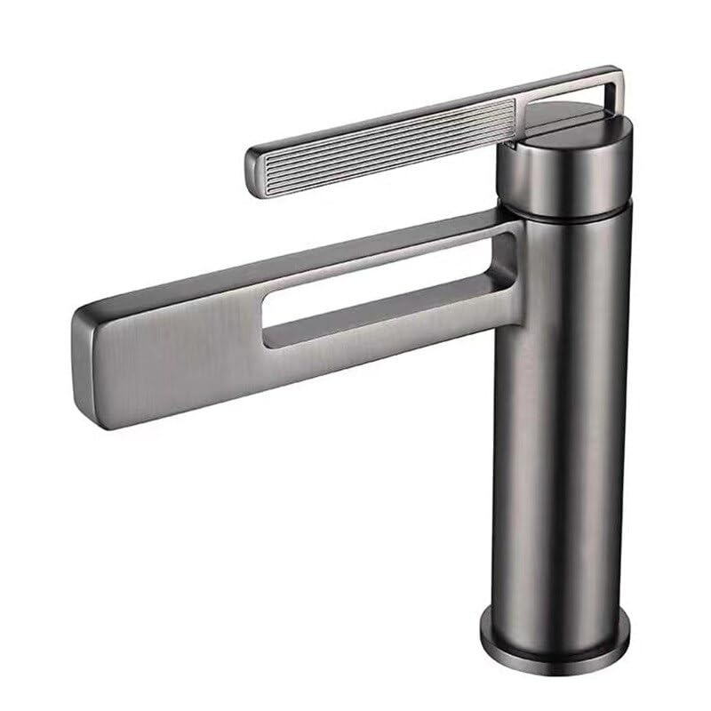 Robinet de salle de bain cascade gris mitigeur d'évier eau chaude et froide