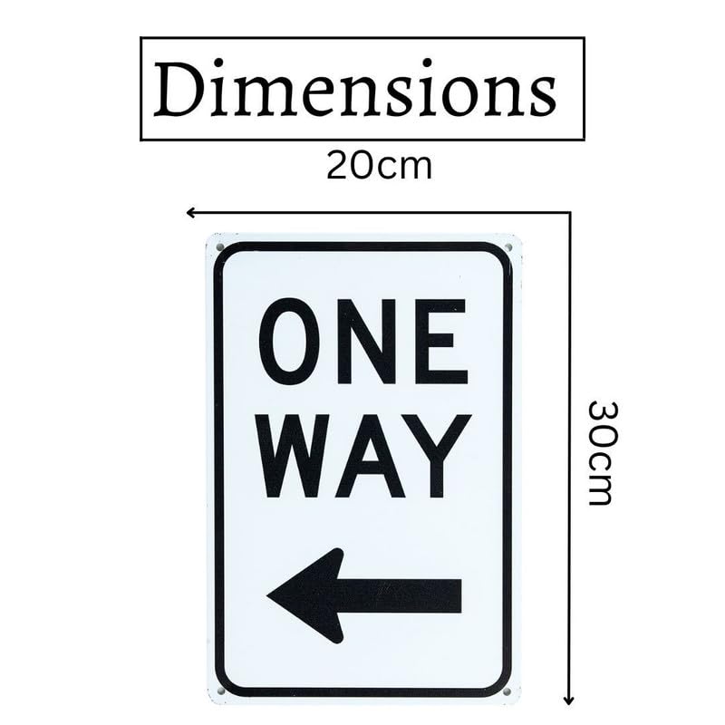 Image of Eazywagon Decorative Retro Metal Signs Wall Plate - 12x8 Inch (One Way) | Weatherproof Vintage Metal Sign Plate for Cafe, Home, Bar, Garage | Decorative Wall Hanging Sign Board