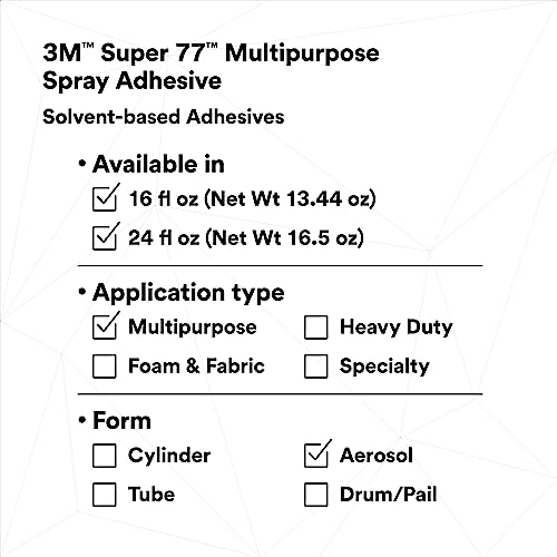 3M 77-CCVOC30-EF Super 77 Multipurpose Permanent Spray Adhesive Glue thumb #7