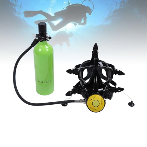 Tanque de Buceo Portátil de 1L con Gafas de Cara Completa para Exploración 2