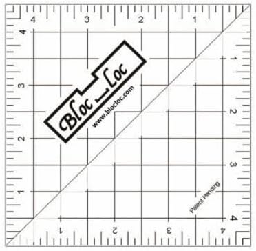 Bloc Loc Brand Half Square Acrylic Triangle Ruler, 4.5x4.5 Inches - Quilting Ruler for Sewing and Crafting Projects