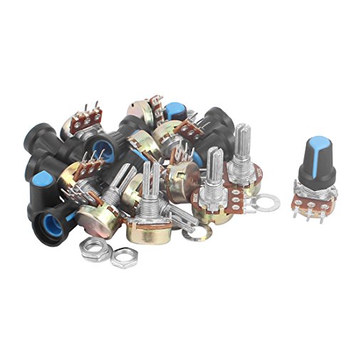Aexit - Aexit 12Pcs Test & Mesurage B250K 250K ohm 3 Terminal linéaire unique potentiomètre rotatif Test électrique avec Caps
