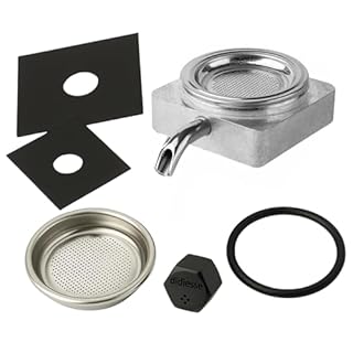 marketcaffe Kit Assistenza Originale Completo per Didiesse Frog | Portacialda in Alluminio con Beccuccio + Dado + Filtro Inox + Guarnizione + 2 spessori | Manutenzione Macchina da Caffè a Cialde-