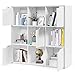 Costway Bibliothèque de Rangement, Cube de Rangement 4 Ouvert et 5 Fermé, Idéal pour Salon, Chambre, Entrée Etc. 90 x 29 x 90 cm (Blanc)