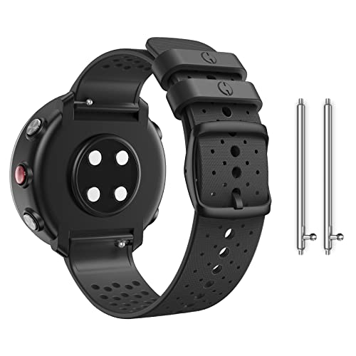El Mejor Listado de polar vantage favoritos de las personas. 45 CUZOW Correas de Reloj Compatibles con Polar Vantage M / M2 / Vantage Grit X/X Pro, Correa de Repuesto de Silicona Suave de 22mm - Negro