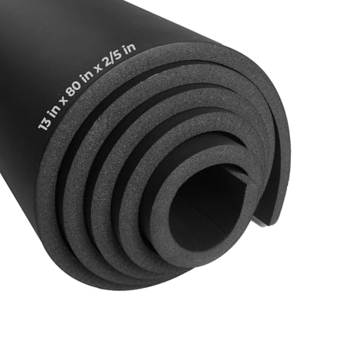 Image of DGSL Foam Insulation Neoprene Sheets No Adhesive, 13''W x 79''L x 2 /5''T | Weatherproof Soundproof Padding for Automotive, Multi-Function Soundproof Large Closed Cell Neoprene Rubber Roll, Black