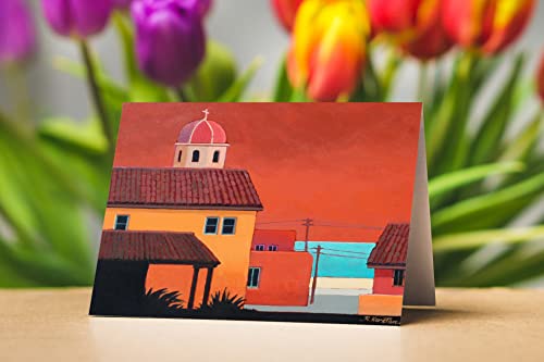Image of Stonehouse Collection | A Pack of 10 Mexico Note Cards | Mexico | USA Made | Set of 10 Mexico Thank You, Blank Note Card (The Mission)