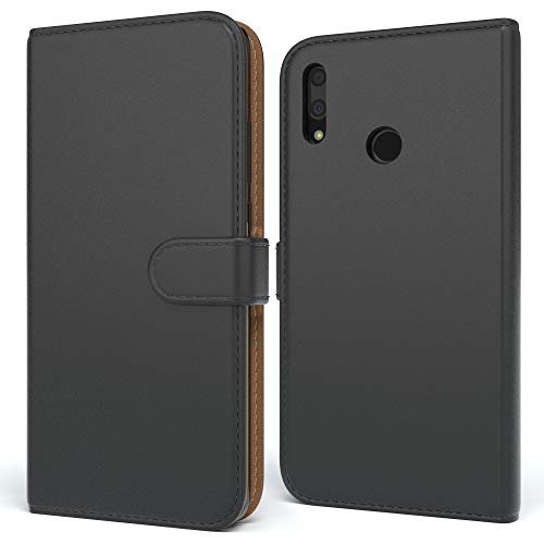 EAZY CASE Tasche kompatibel mit Huawei P Smart (2019) Schutzhülle mit Standfunktion Klapphülle im Bookstyle, Handytasche Handyhülle Flip Cover mit Magnetverschluss & Kartenfach, Kunstleder, Schwarz