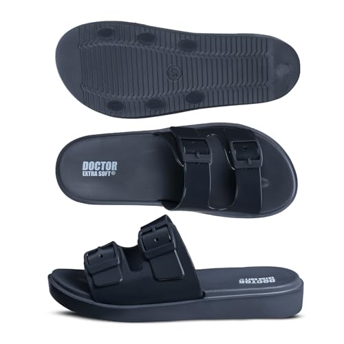 Image of DOCTOR EXTRA SOFT Women's Classic Cushion Sliders /Slippers with Adjustable Buckle Strap for Adult | Comfortable & LightWeight| Stylish & Anti-Skid|Waterproof & Everyday Flip Flops Ladies /Girls New-523