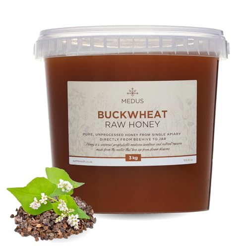 Earthbreath Buckwheat Raw Honey 3kg––100% Raw & Natural – Sustainably Harvested – Rich in Natural Goodness – No Artificial Additives