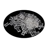 200pcs Rimless Frames Sleeves U-Clip Plastic Compression Sleeves for Rimless Glasses Accessories Tools 1.4/1.5/1.6 (1.4mm x 7mm x 0.8mm with Hole)