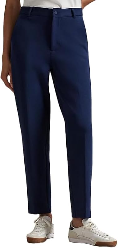 RLX Ralph Lauren Pantalones de golf jacquard de doble punto para mujer, azul marino, XL